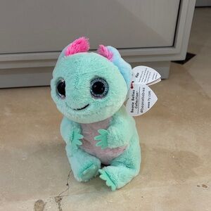Plush Dinosaur Toy - Mint Green and Pink